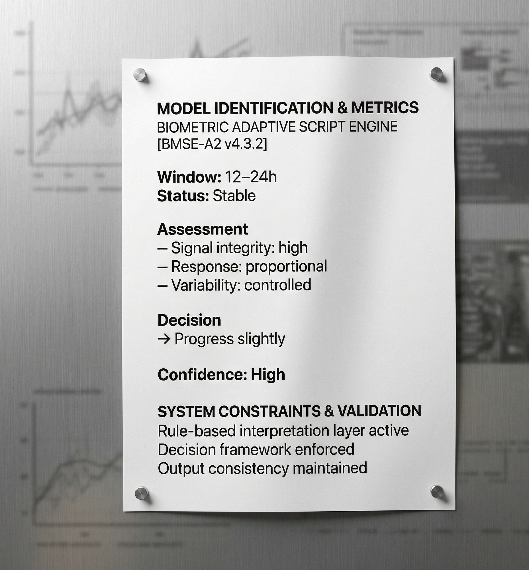 Trendwell classification output — stable status, proportional response, high confidence