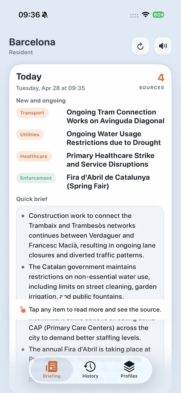 Light mode — same brief, clean contrast.