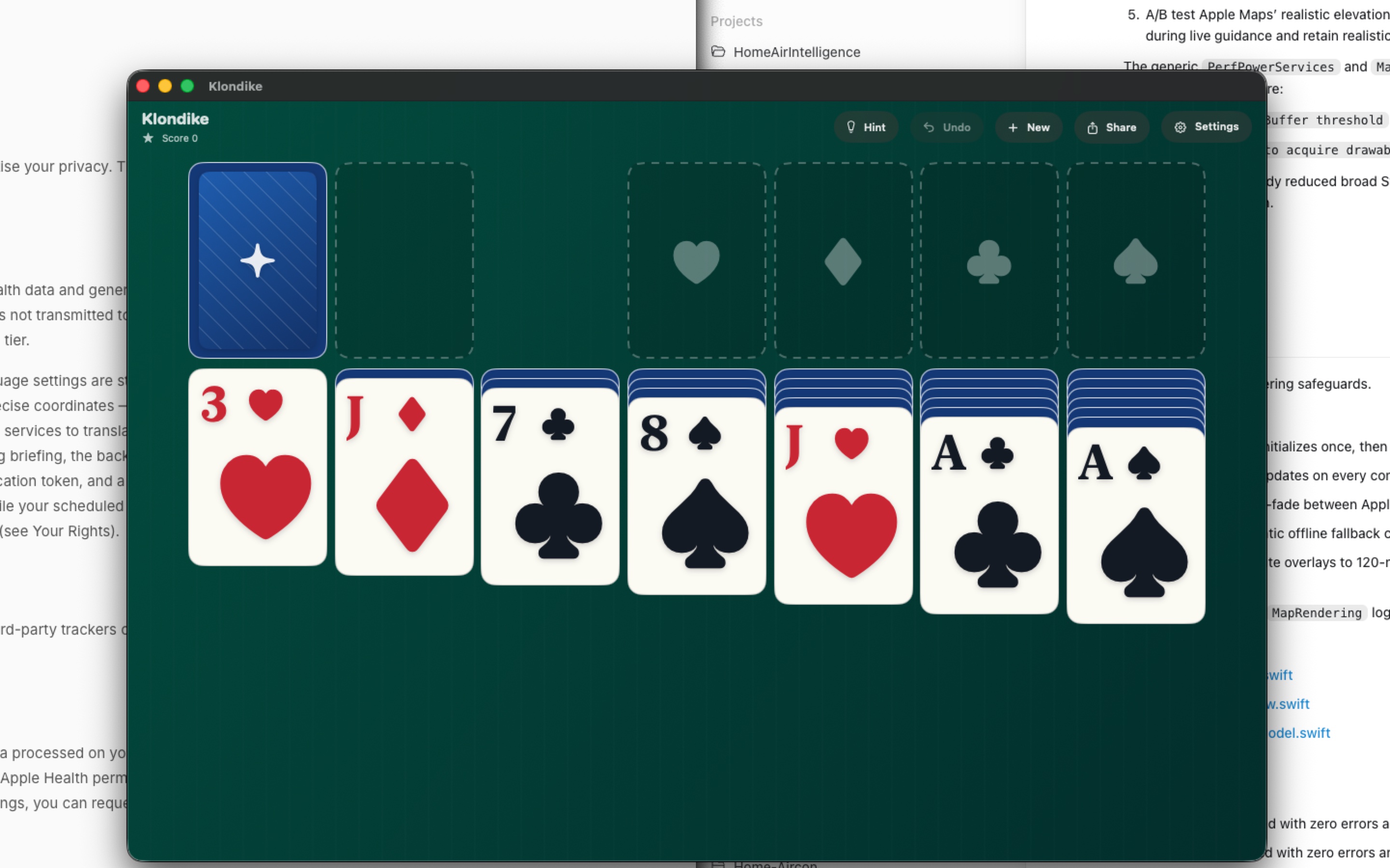 Winnable Klondike Solitaire classic gameplay on Mac